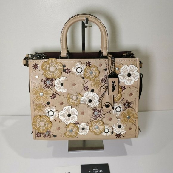 Coach Handbags - Coach 1941 Rogue Pebble Leather Satchel Tea Rose